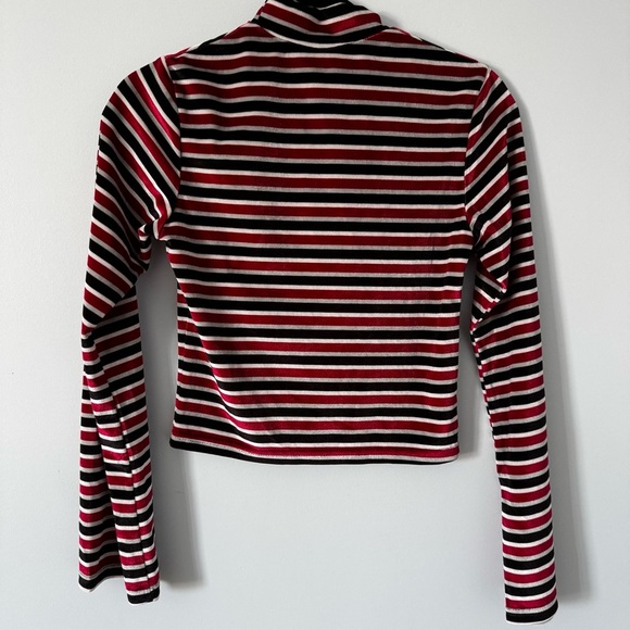 TheRagged Priest TROUBLE Striped Mock Neck Long Sleeve XS velvety streetwear - Picture 4 of 9